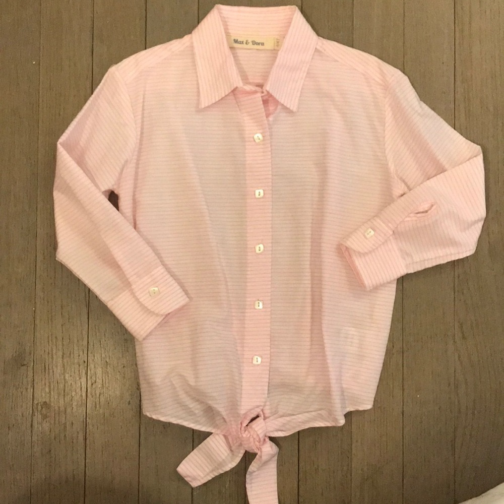 Max & Dora striped tie up shirt